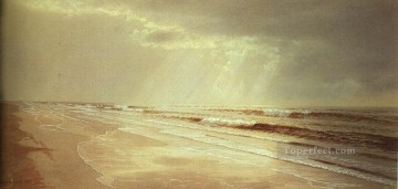  sol Pintura - Playa con sol dibujando paisajes acuáticos William Trost Richards